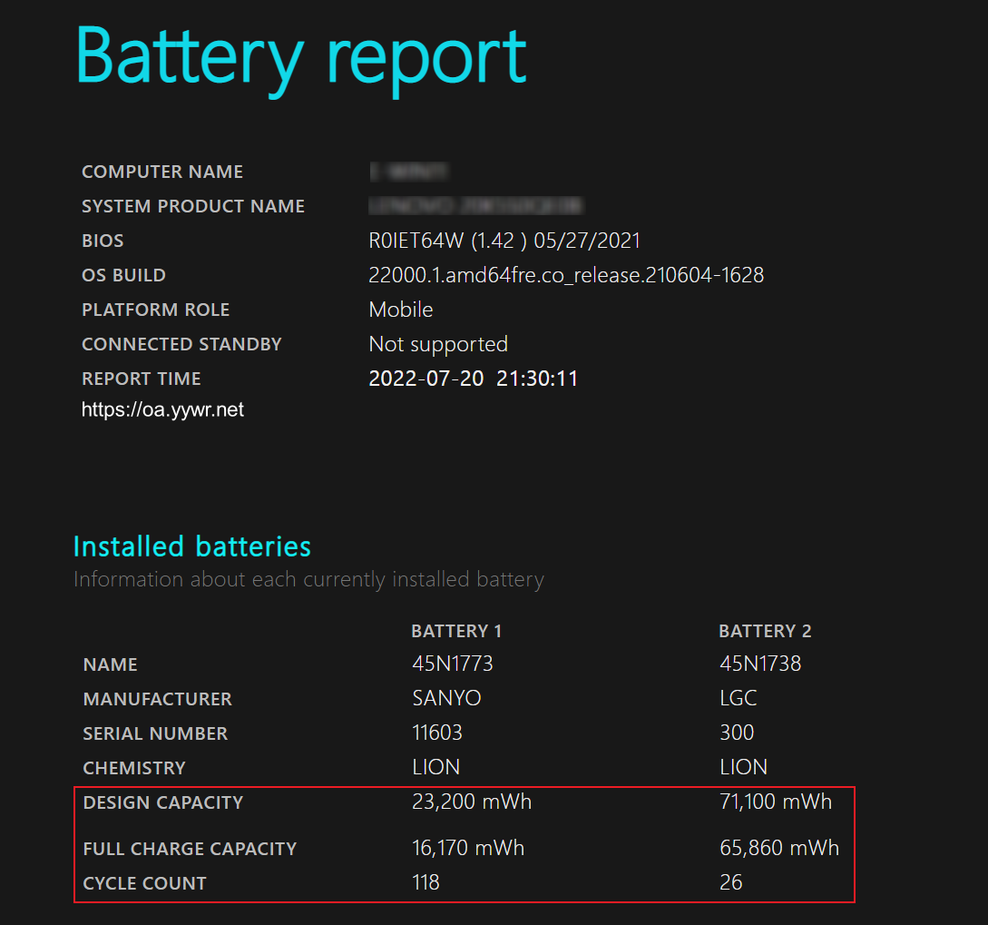 How to check battery health in Windows system